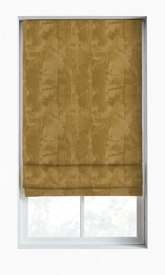 Dimout Striped Curtains (Ochre Yellow/ Brown)