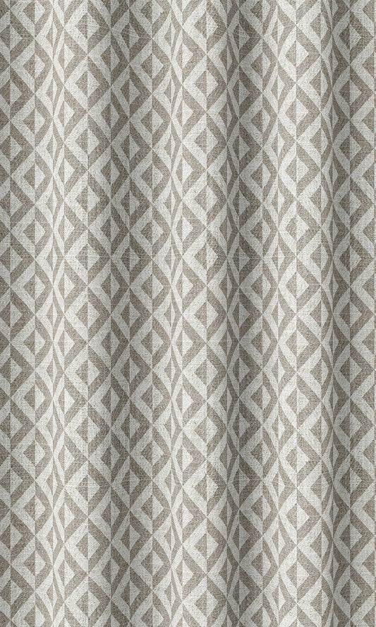 Geometric Print Home Décor Fabric Sample (Grey/ White)