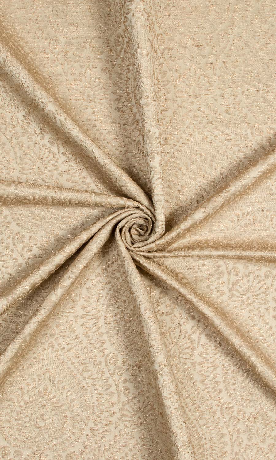 Textured Floral Fabric Material By the Metre (Beige)