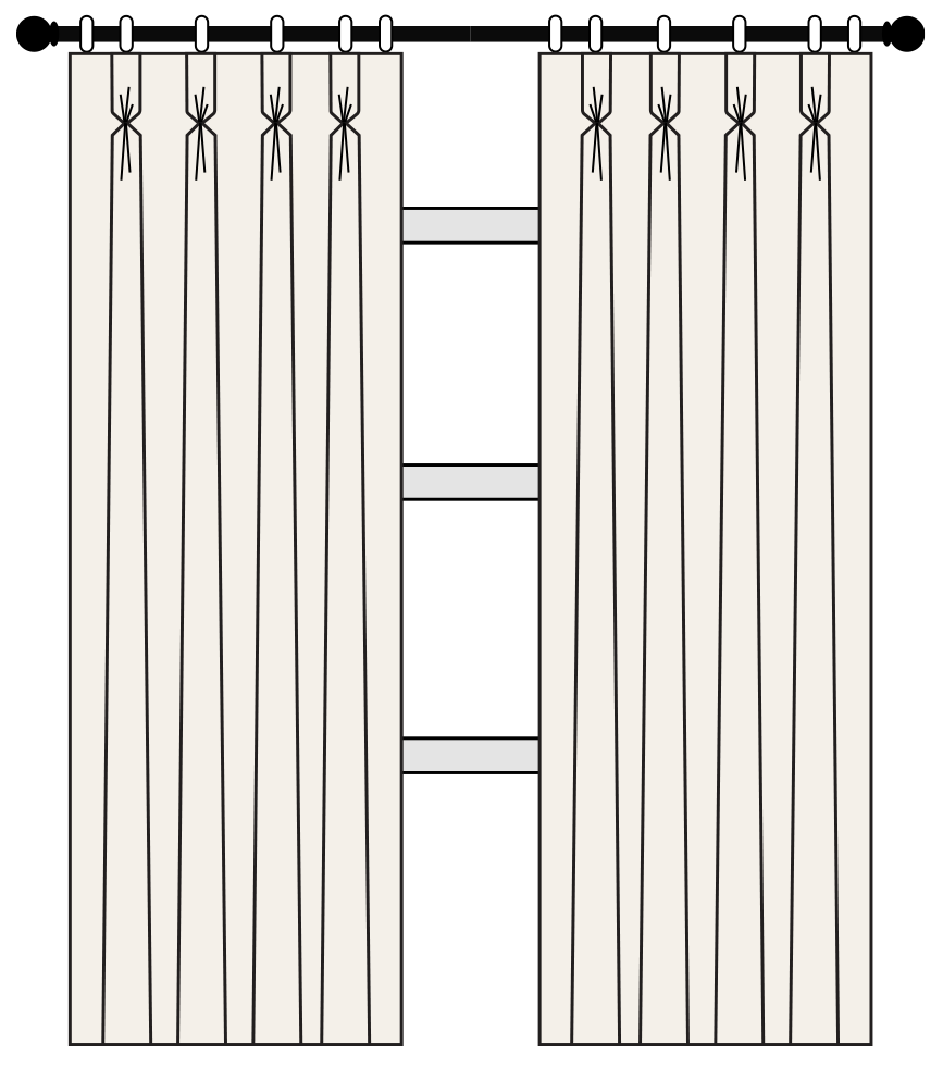 Goblet pleat curtains from The White Window