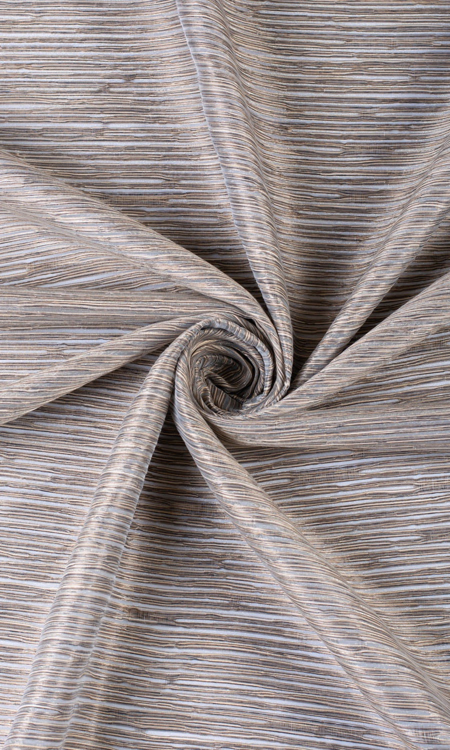Striped Sheer Fabric Material By the Metre (Mocha Brown)