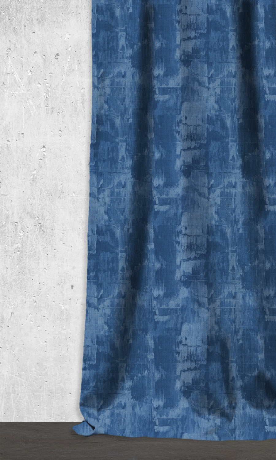 Modern Striped Window Treatments Fabric Sample (Cobalt/ Denim Blue)