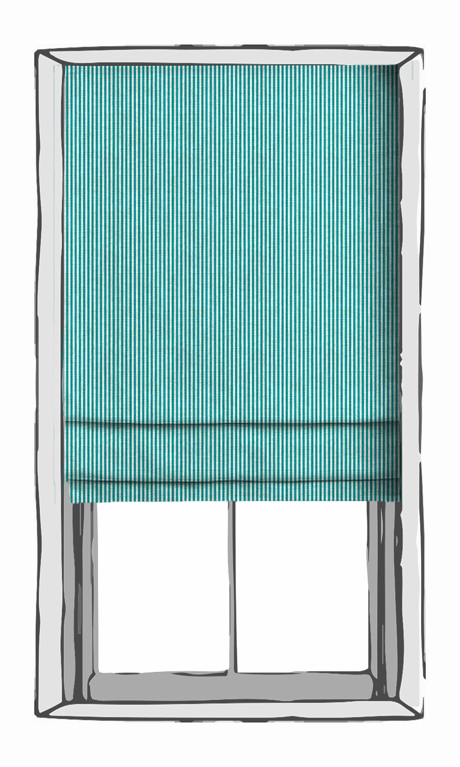 Striped Print Window Treatments Fabric Sample (Pacific Blue)