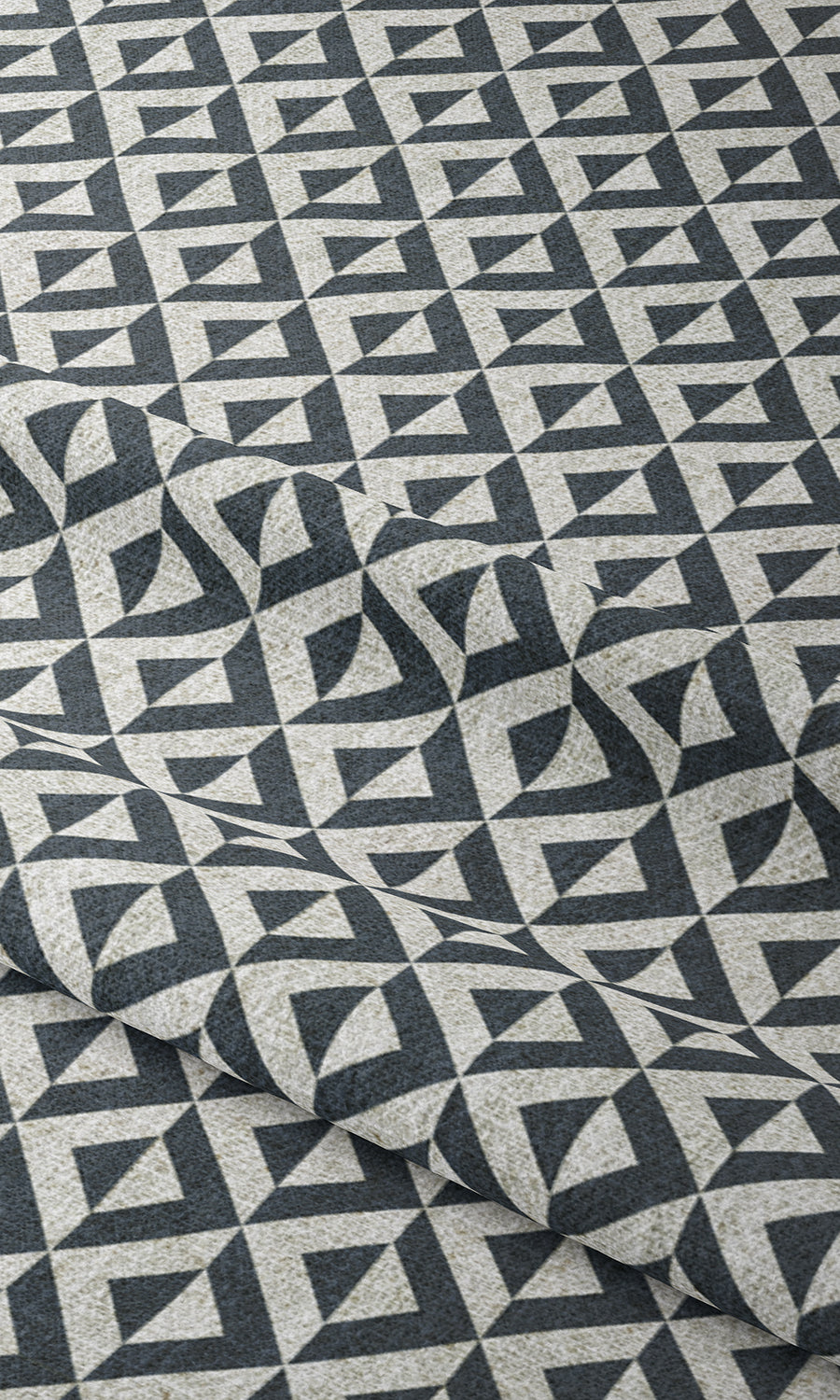 Geometric Print Window Treatments Fabric Sample (Petrol Blue/ White)