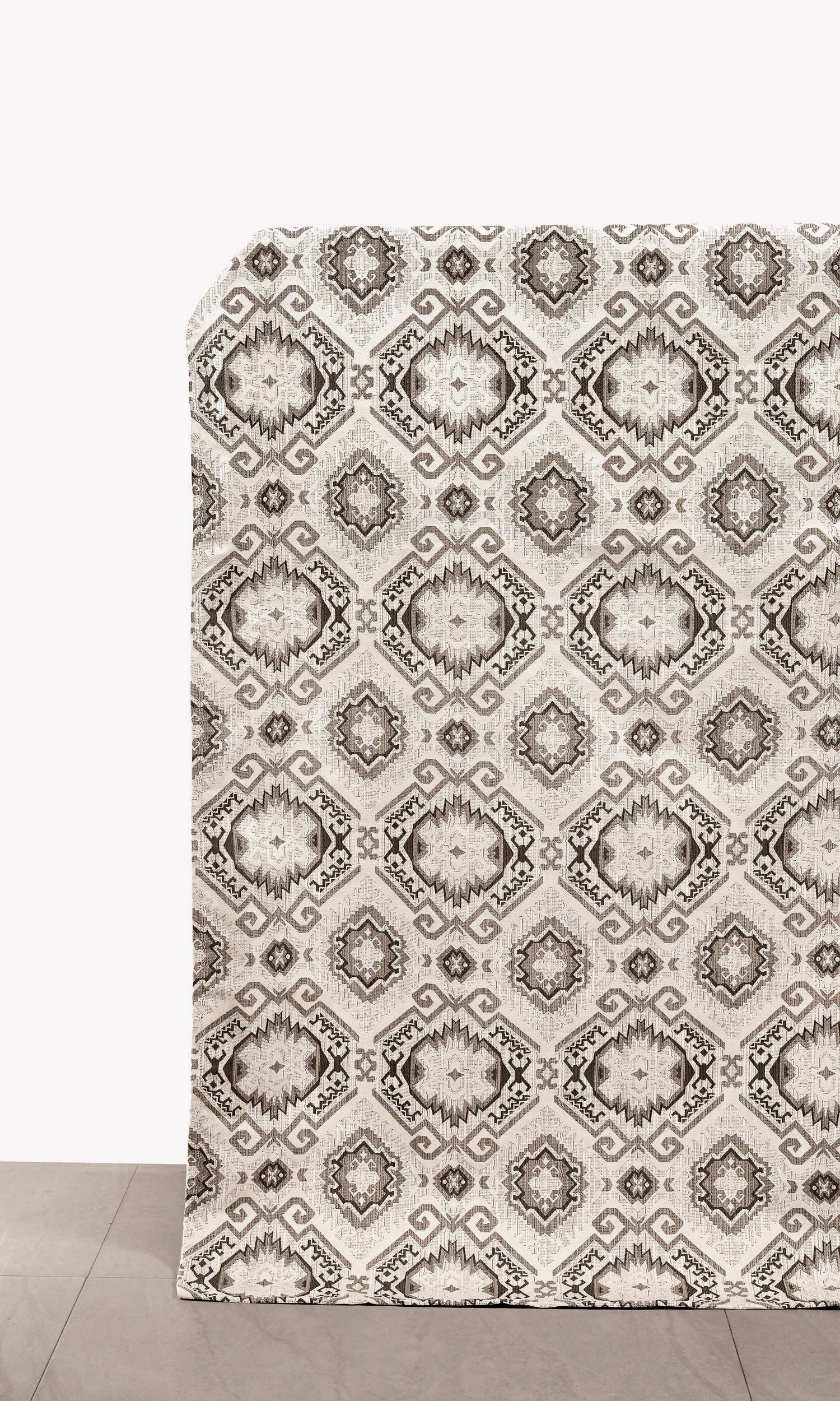 Aztec Print Home Décor Fabric By the Metre (Deep Beige/ Charcoal)