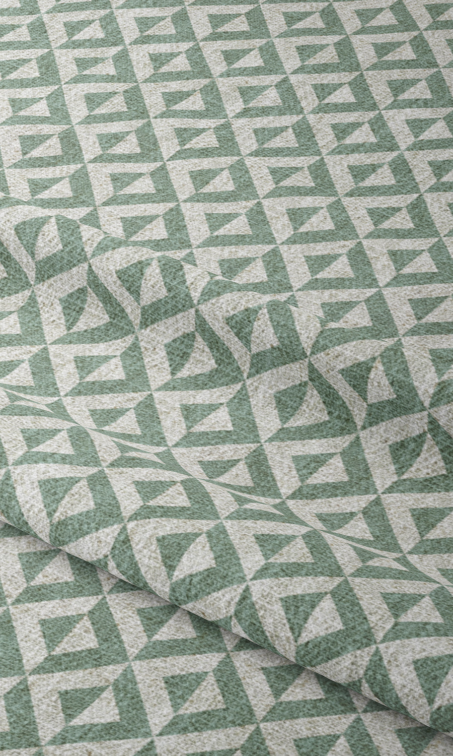 Geometric Print Window Treatments Fabric Sample (Duck Egg Blue/ White)