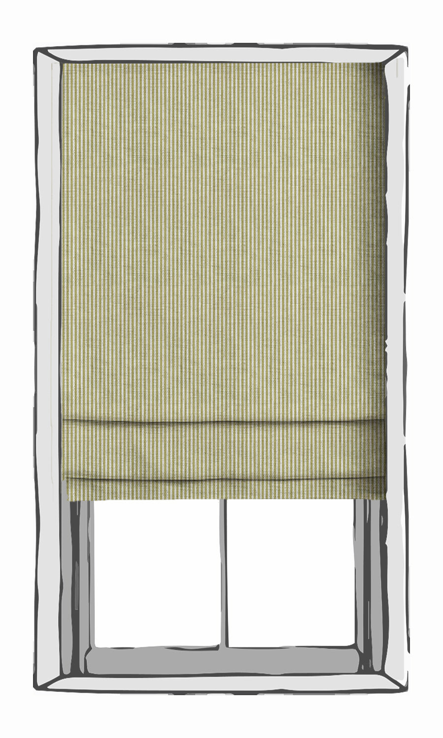Striped Fabric Material By the Metre (Chartreuse Green/ White)