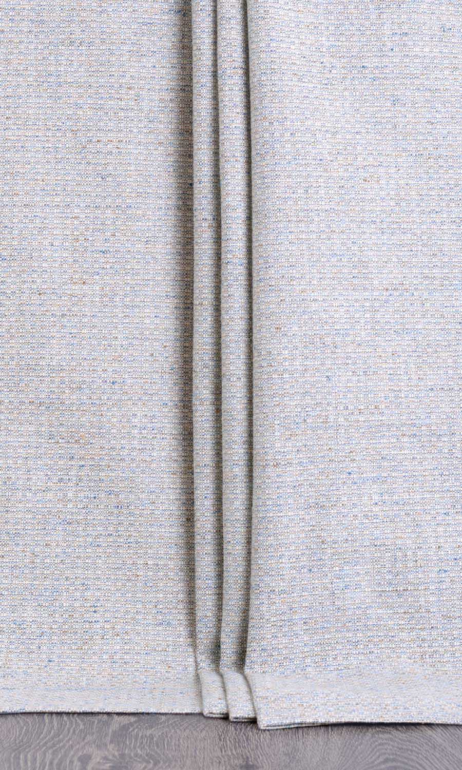 Textured Poly-Cotton Fabric Sample for Curtains & Drapes (Gray/ White)