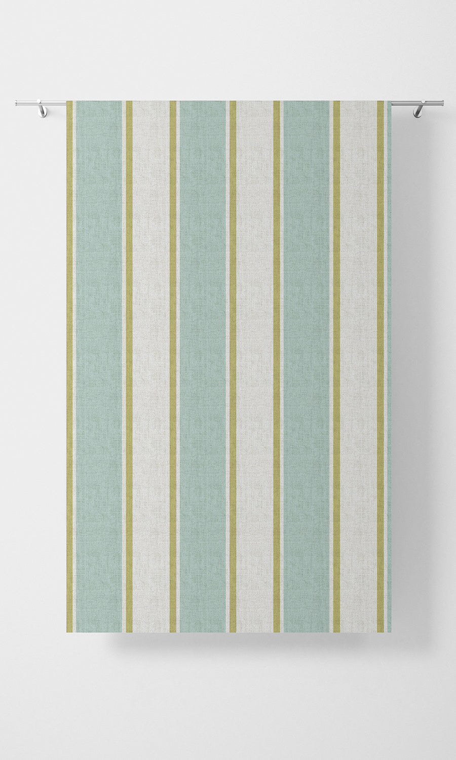 Striped Fabric Material By the Metre (Turquoise Blue/ Green)
