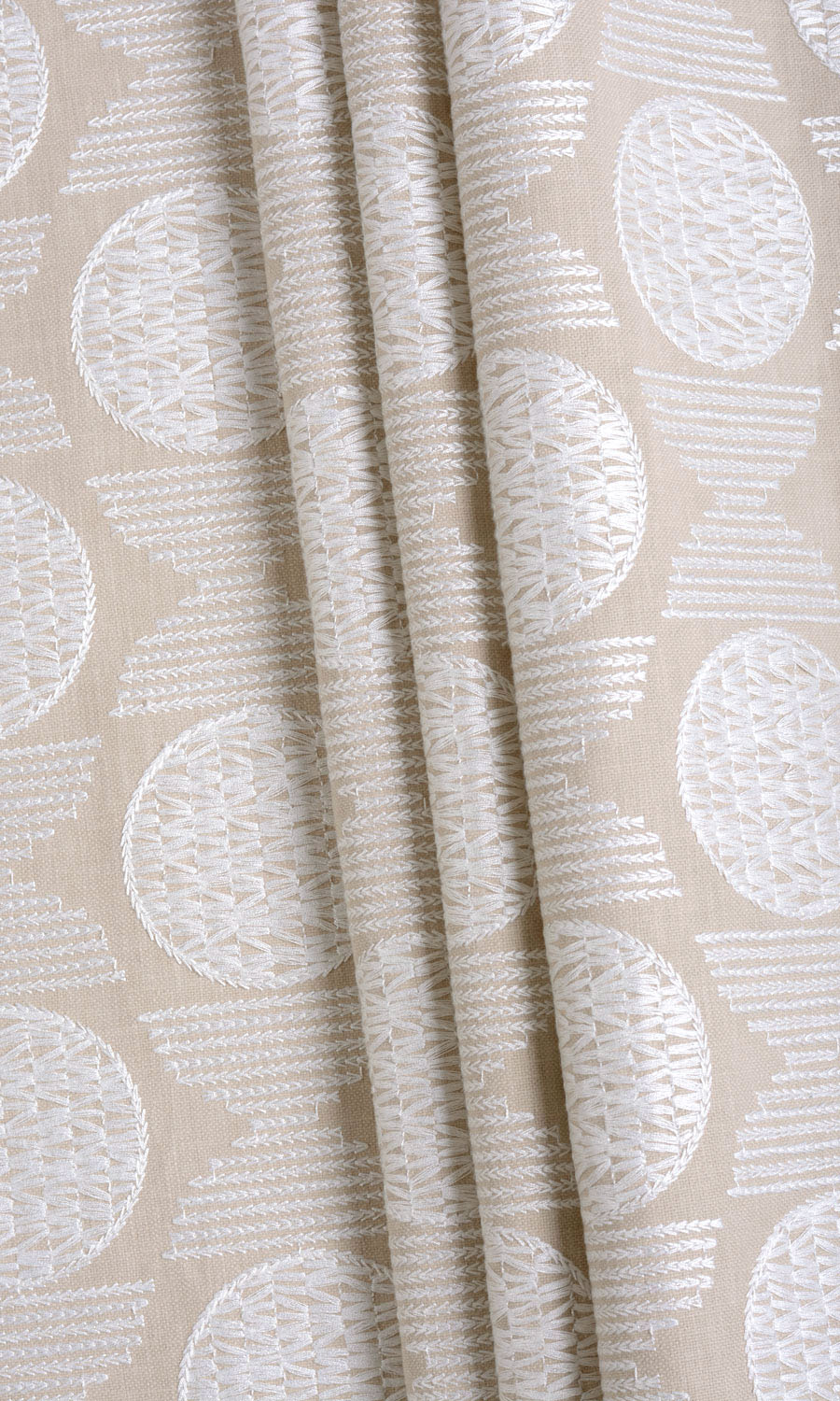 Geometric Patterned Free Fabric Material Sample (Beige/ White)
