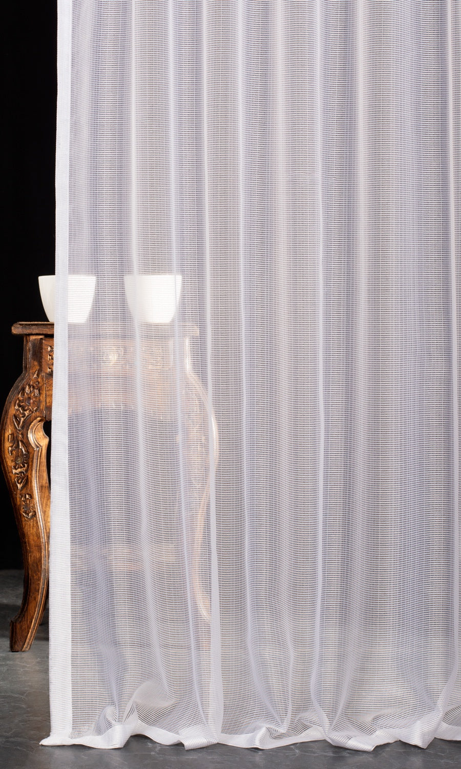 Textured Sheer Window Treatments Fabric Sample (White)