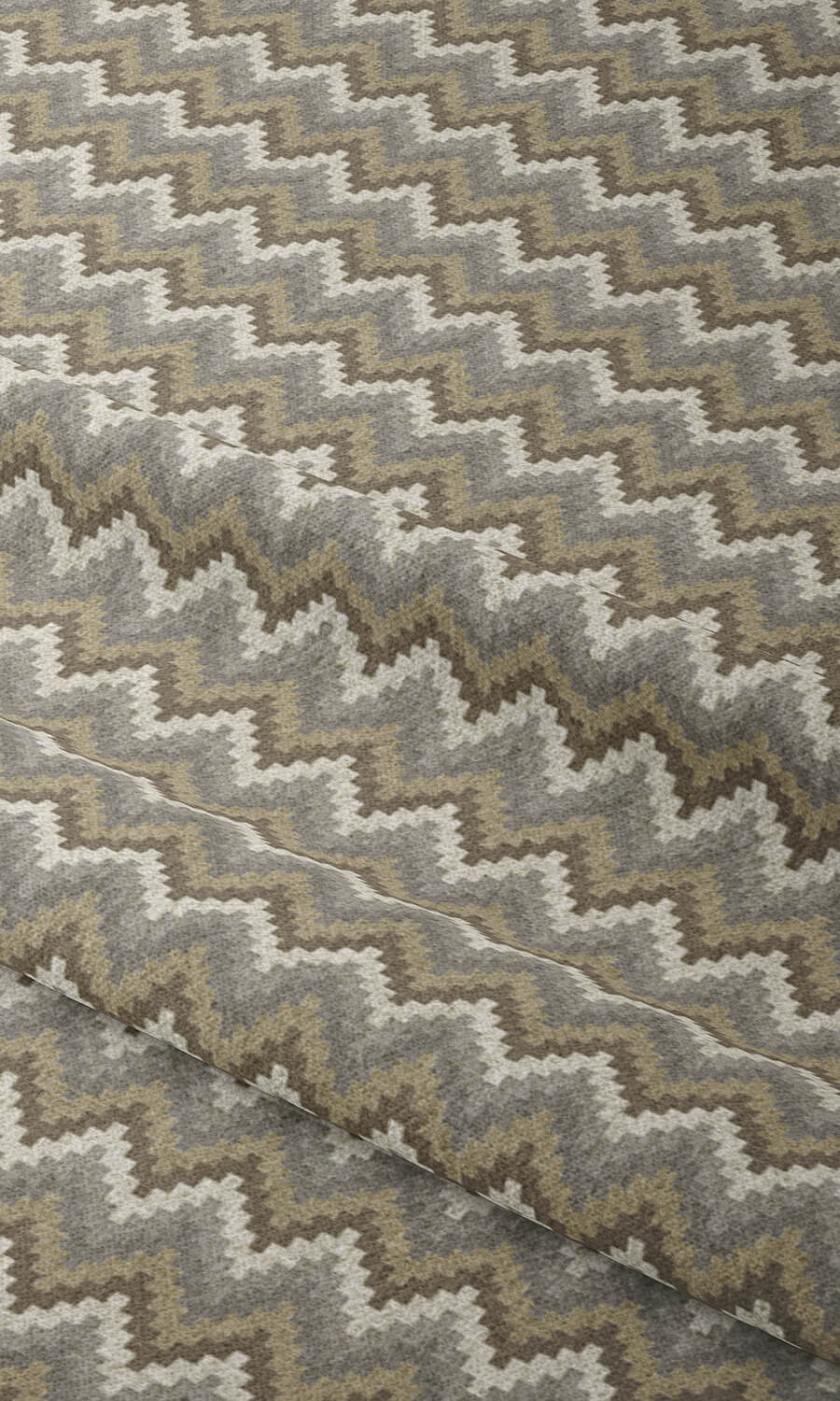 Chevron Patterned Free Fabric Material Sample (Brown/ Grey)