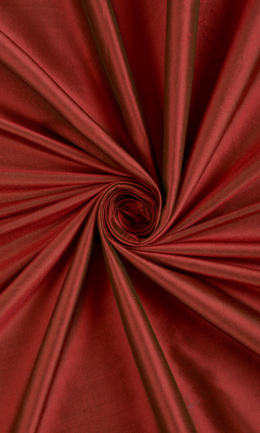 Shantung Silk Curtains (Copper Red)
