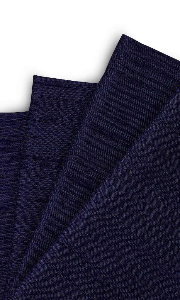 Pure Silk Window Treatments Fabric By the Metre (Navy Blue)