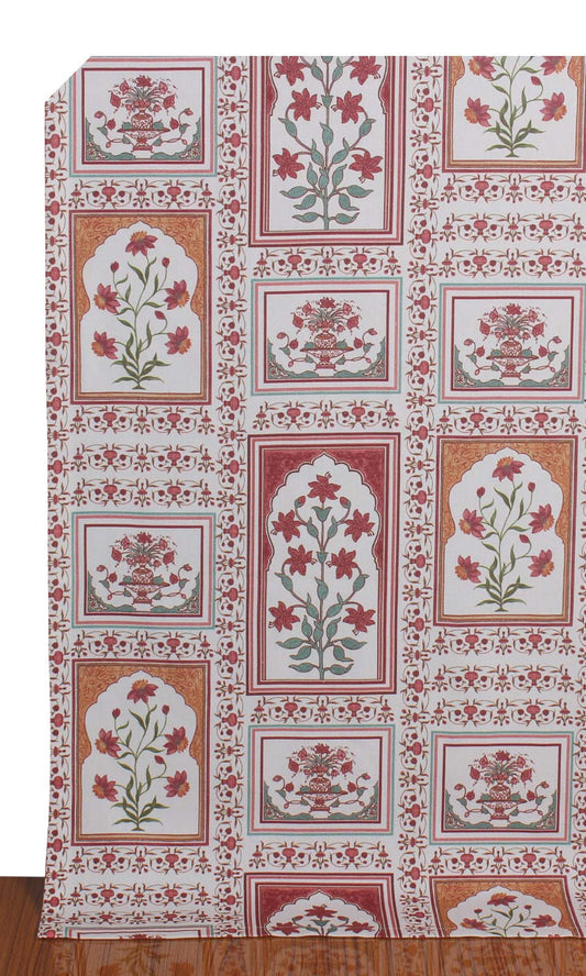 Red floral patterned curtains from The White Window