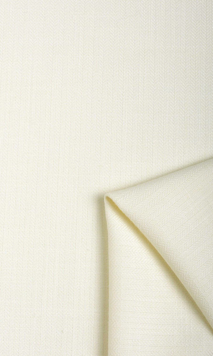 Herringbone Textured Fabric Material By the Metre (White/ Cream)