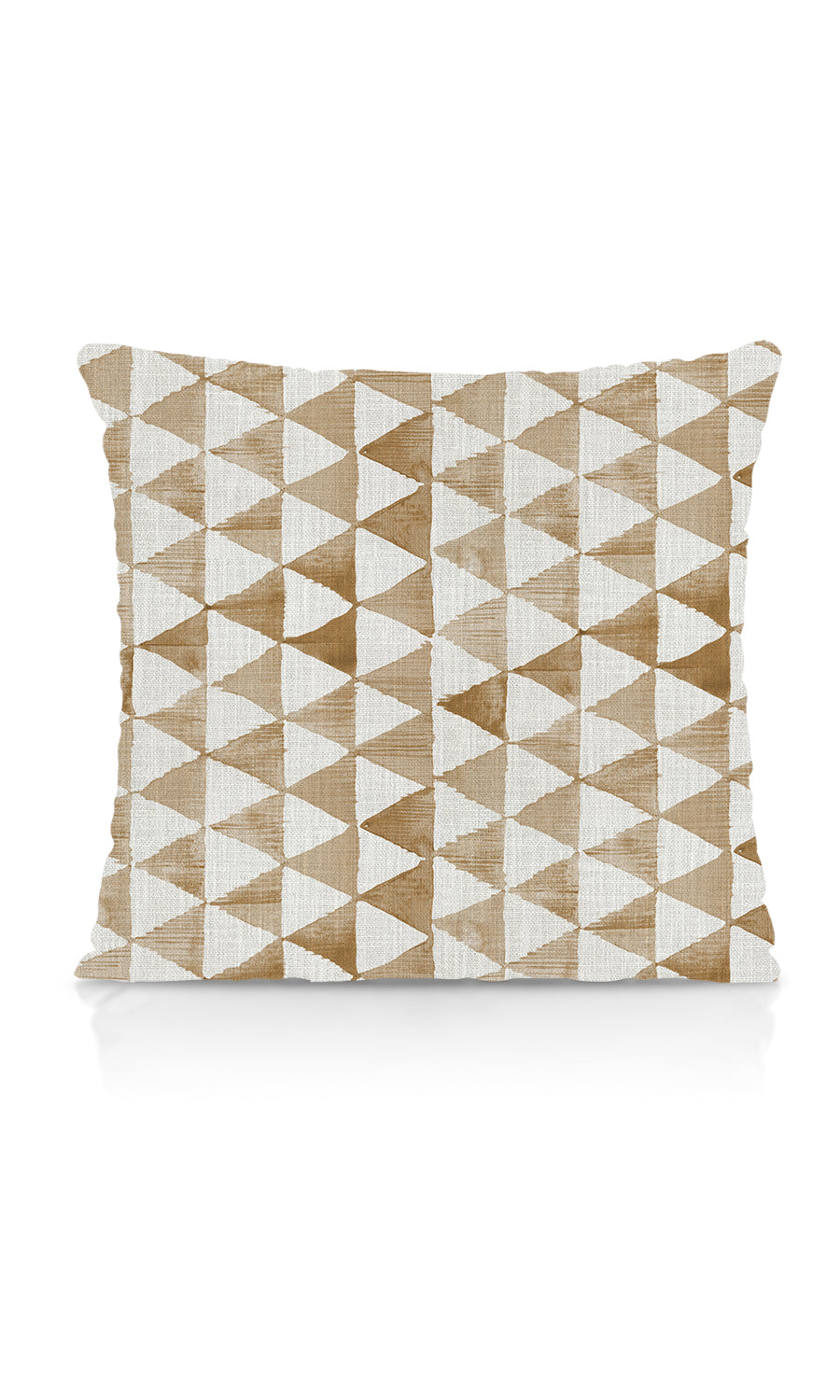 Triagonal Print Home Textile Fabric Material By the Metre (Eggshell White/ Brown)