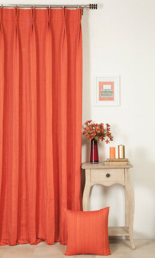 Orange Custom Cotton Curtains Image