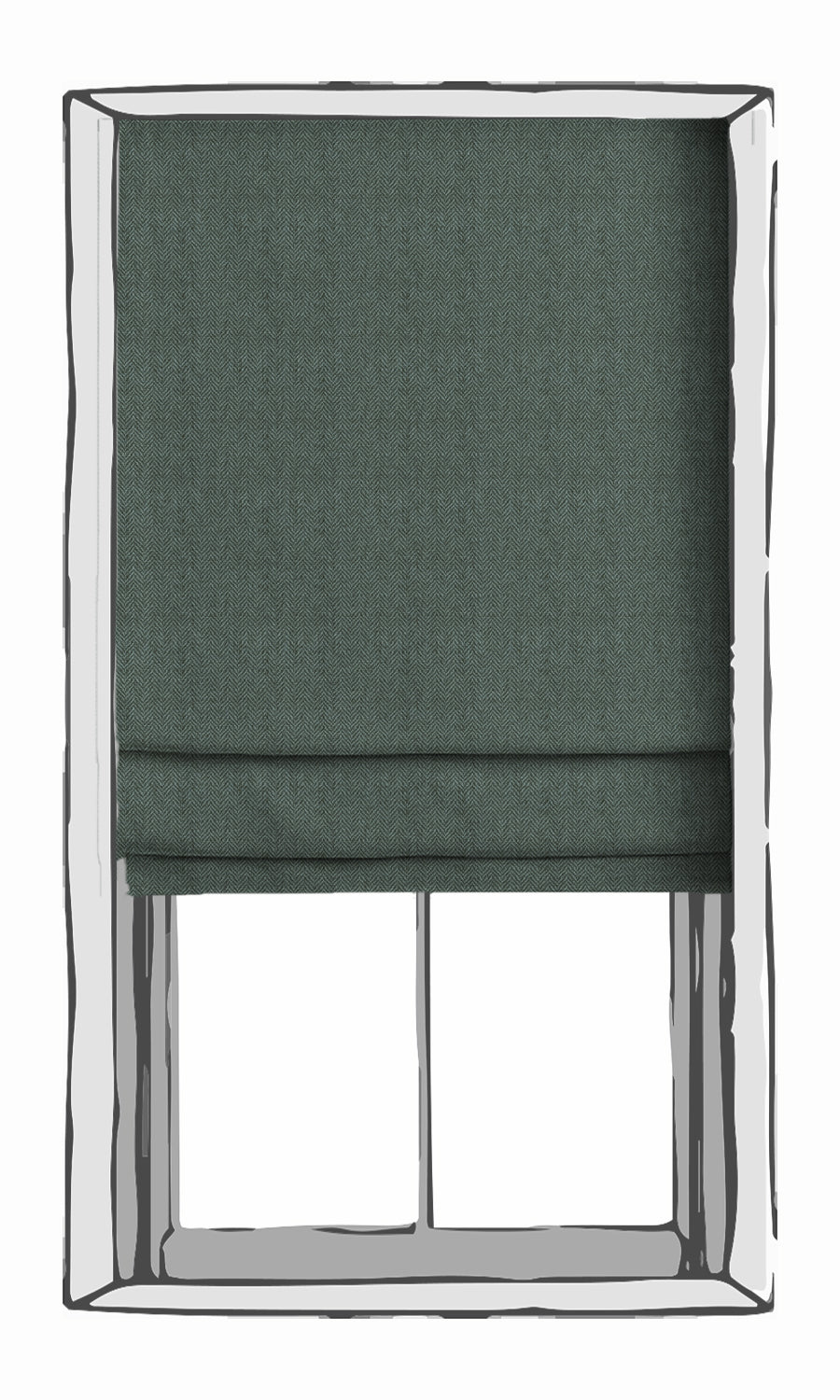 Herringbone Textured Window Treatments Fabric By the Metre (Blue)