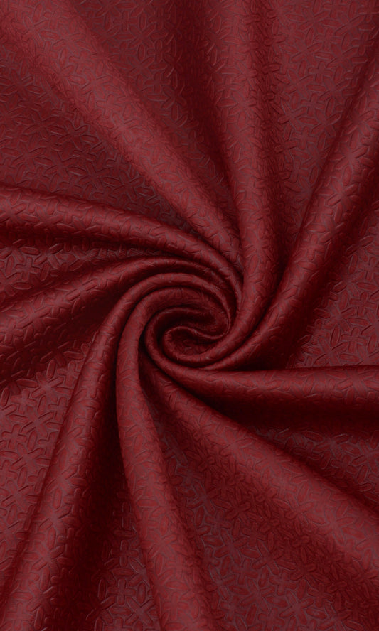 Textured Maroon Room Darkening Blackout Curtains