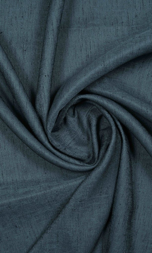 Silk Blend Home Décor Fabric Sample (Navy Blue)