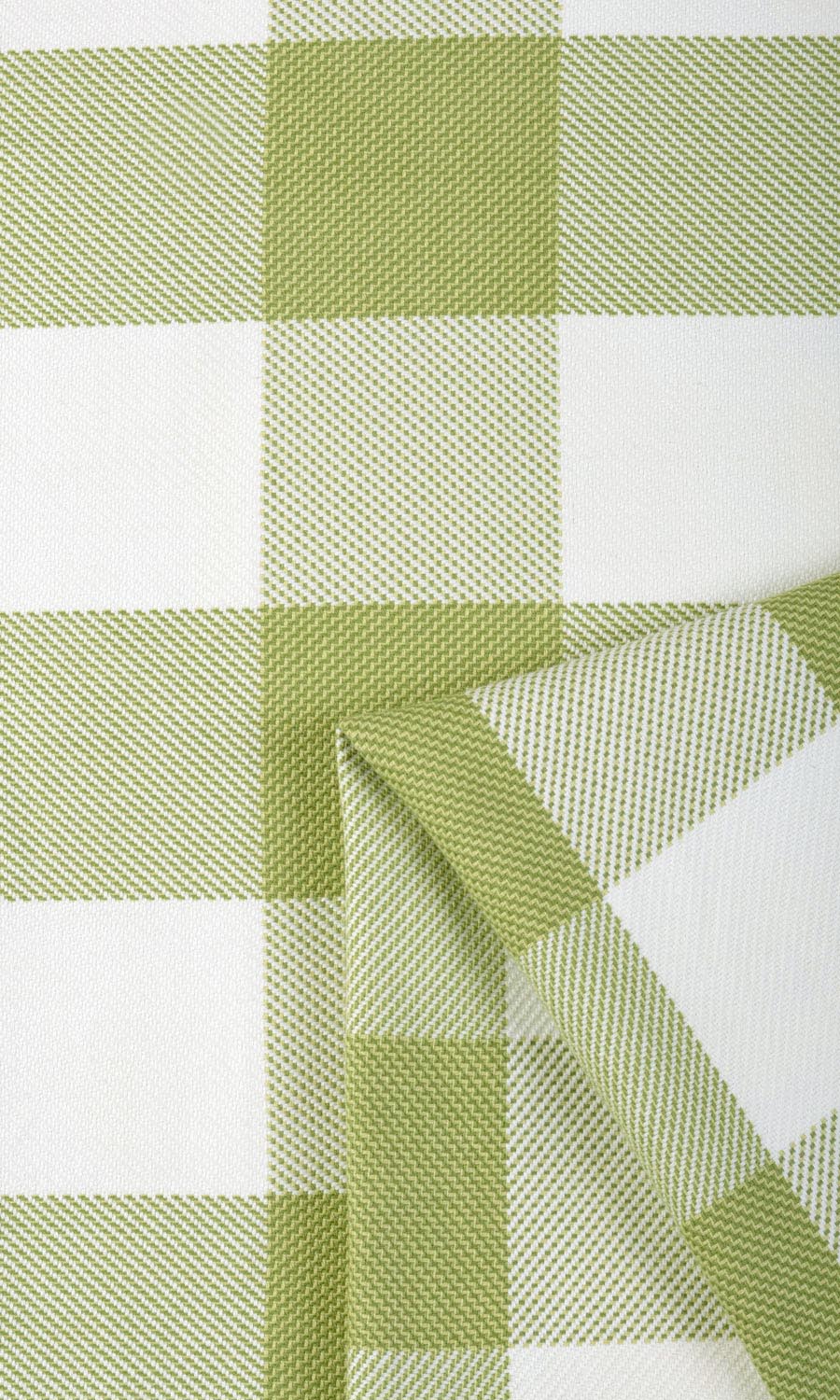 Buffalo Check Fabric By the Metre for Curtains & Drapes (Olive Green/ White)