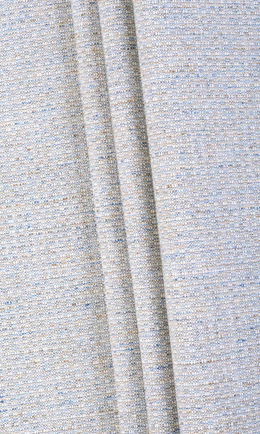 Textured Poly-Cotton Home Textile Fabric Material By the Metre (Gray/ White)