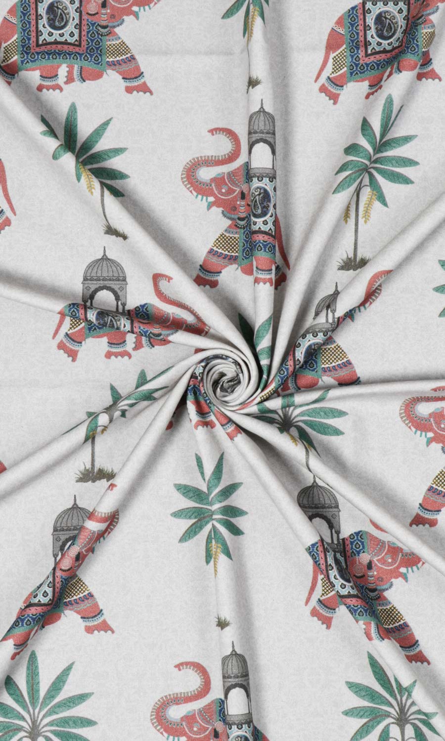 Floral Cotton Free Fabric Material Sample (Grey/ Red)