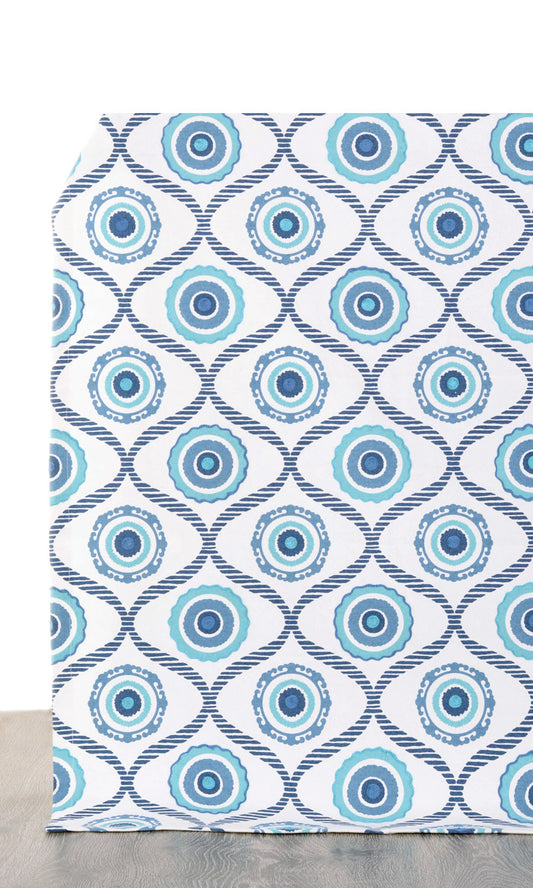 Printed Curtain Panels (Blue/ White)