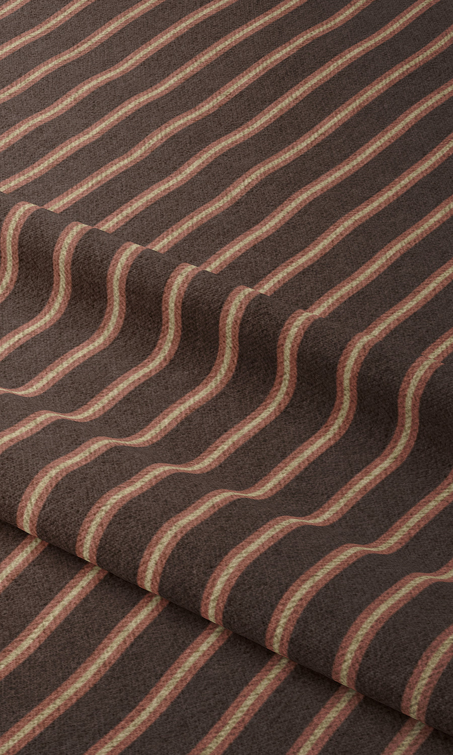 Modern Striped Fabric Material By the Metre (Wine/ Coffee)
