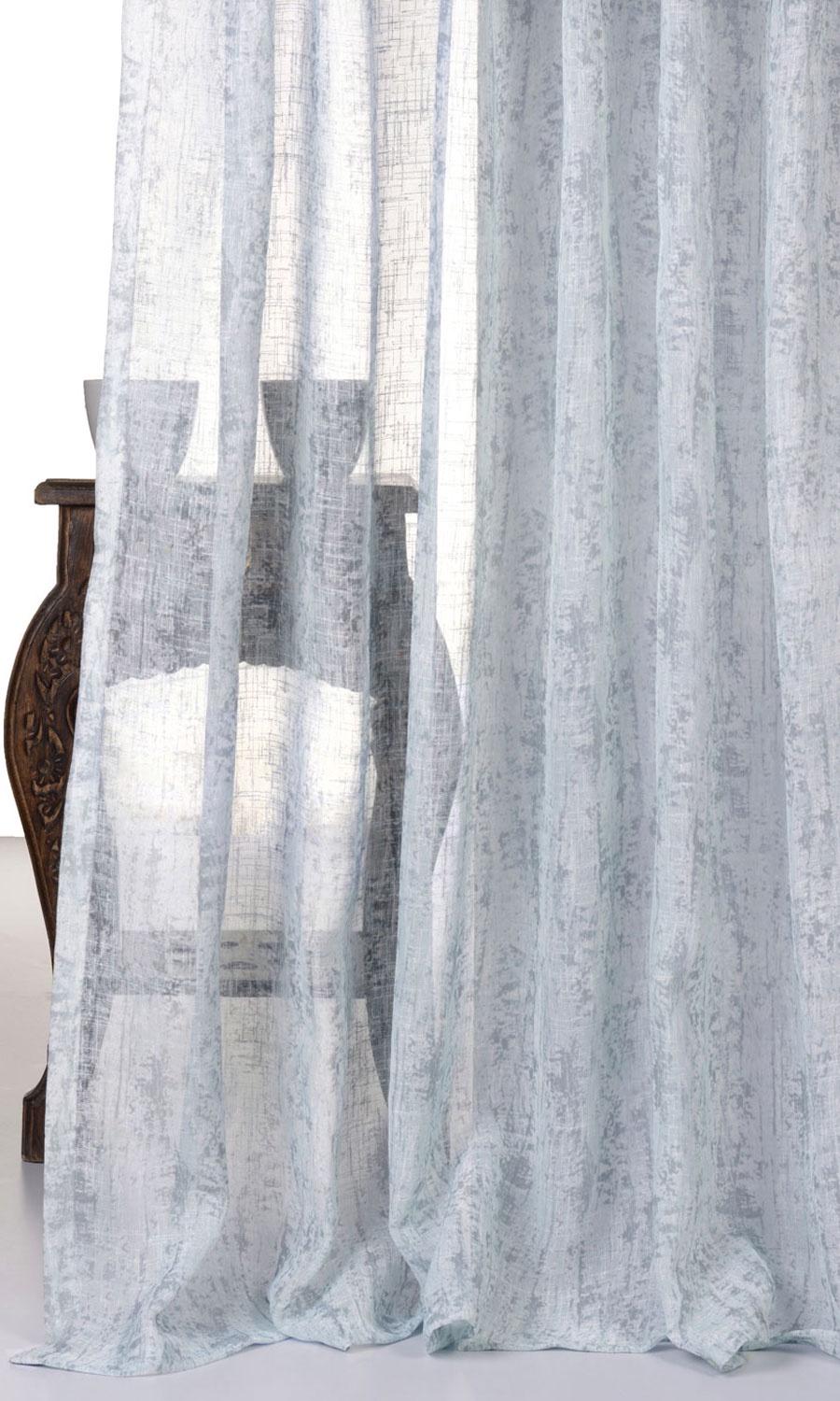 Textured Sheer Fabric Sample for Curtains & Drapes (Blue)