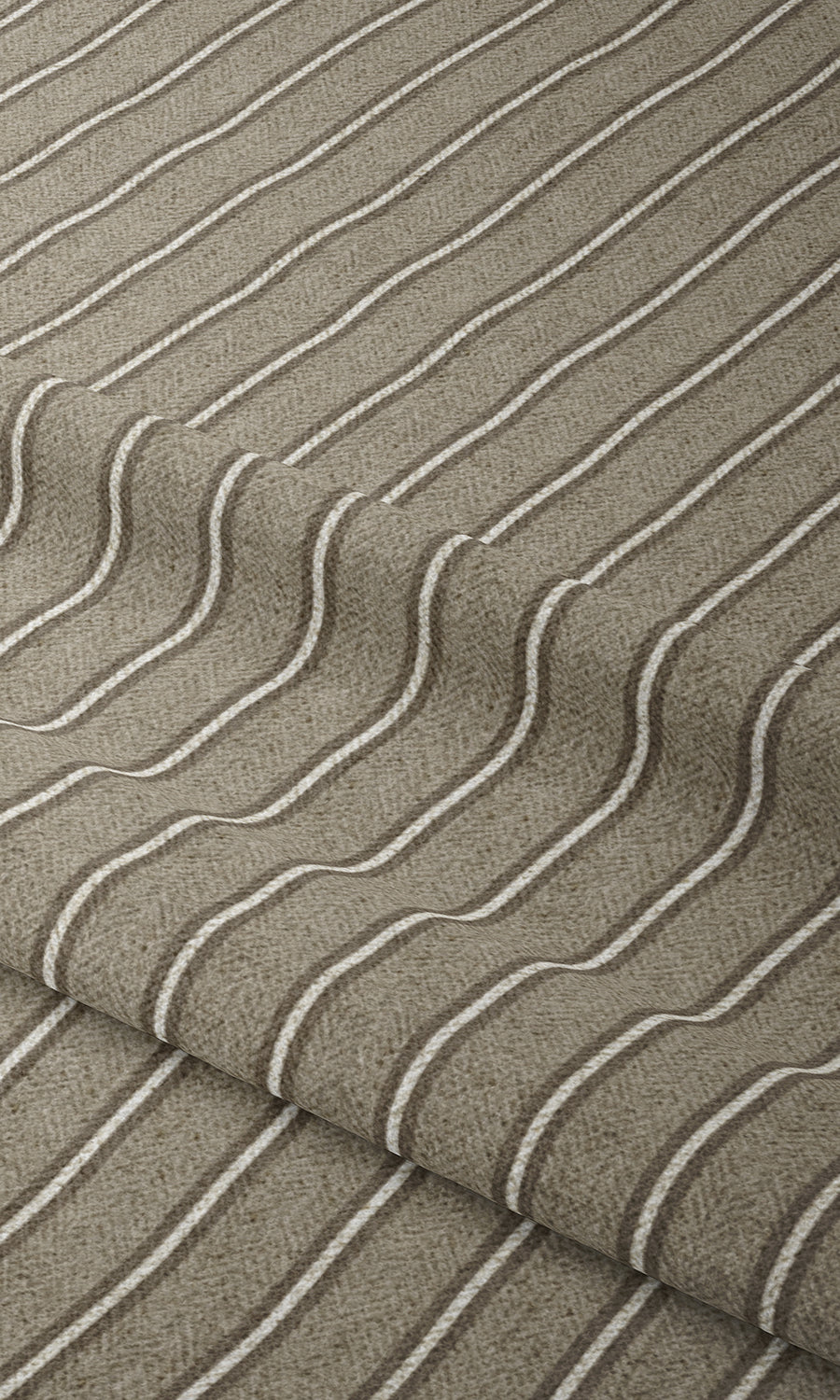 Modern Striped Print Home Textile Fabric Material By the Metre (Brown & Beige)