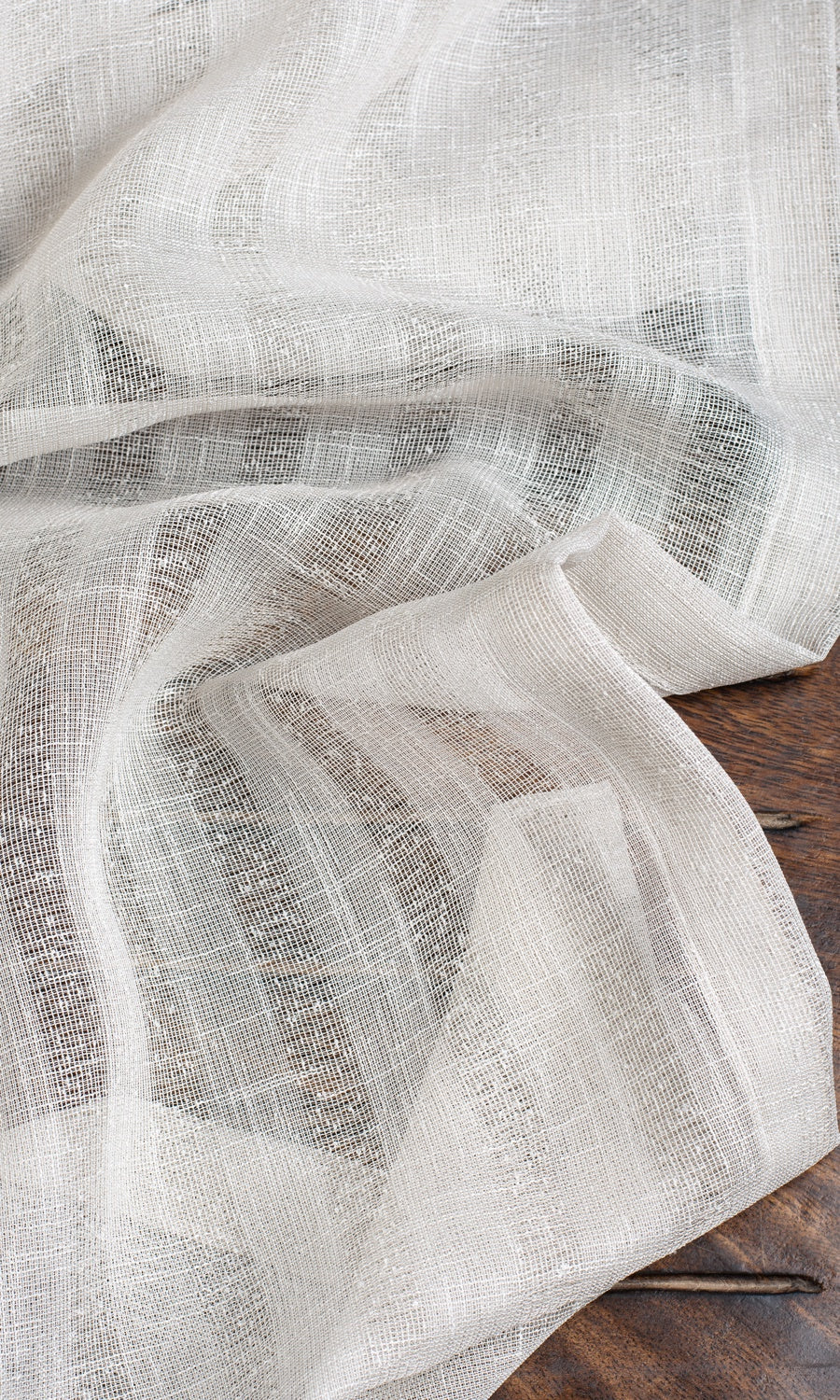 Striped Sheer Window Treatments Fabric Sample (White/ Cream)