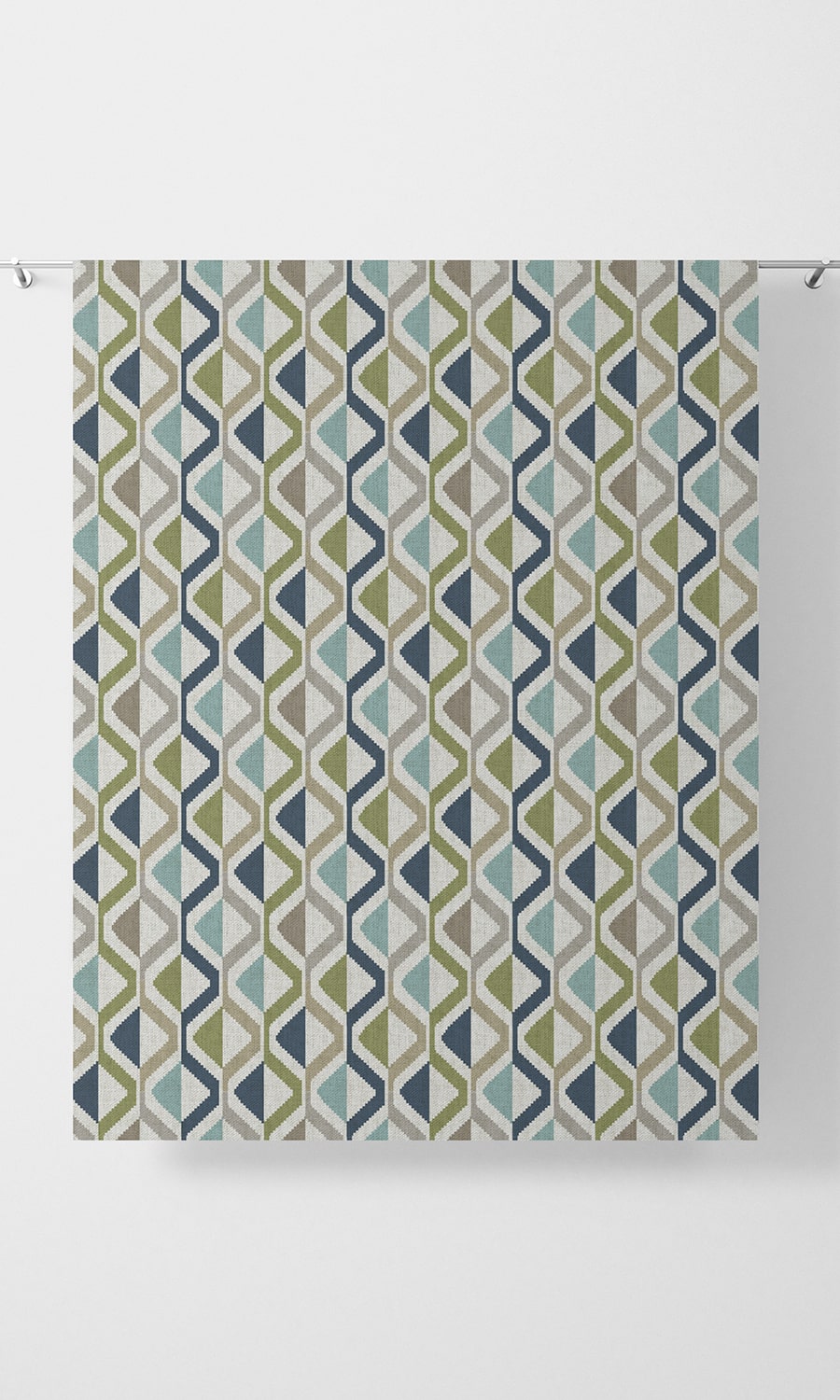 Chevron Striped Home Décor Fabric Sample (Blue/ Green/ Grey)