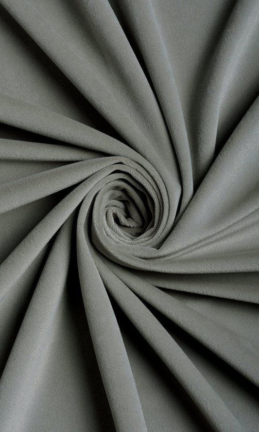 Velvet Home Décor Fabric By the Metre (Fog Grey)