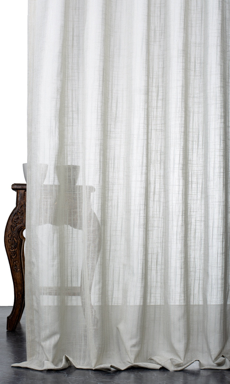 Plain Sheer Home Textile Fabric Material By the Metre (Light Grey)