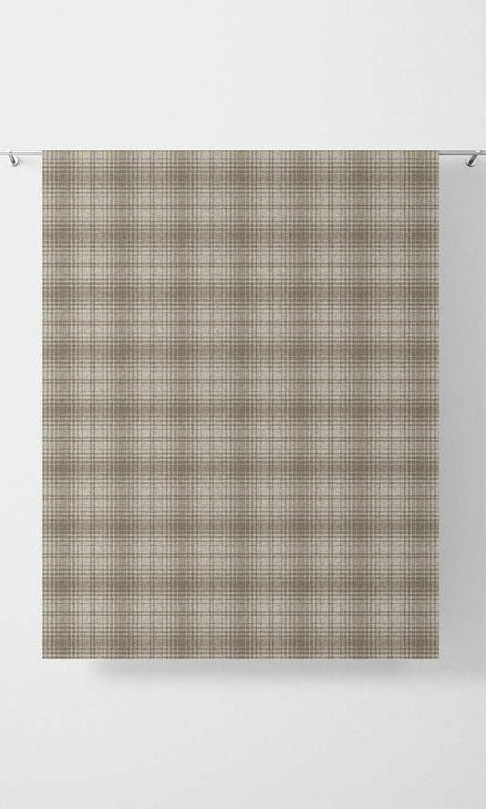 Plaid Patterned Home Décor Fabric By the Yard (Beige/ White)