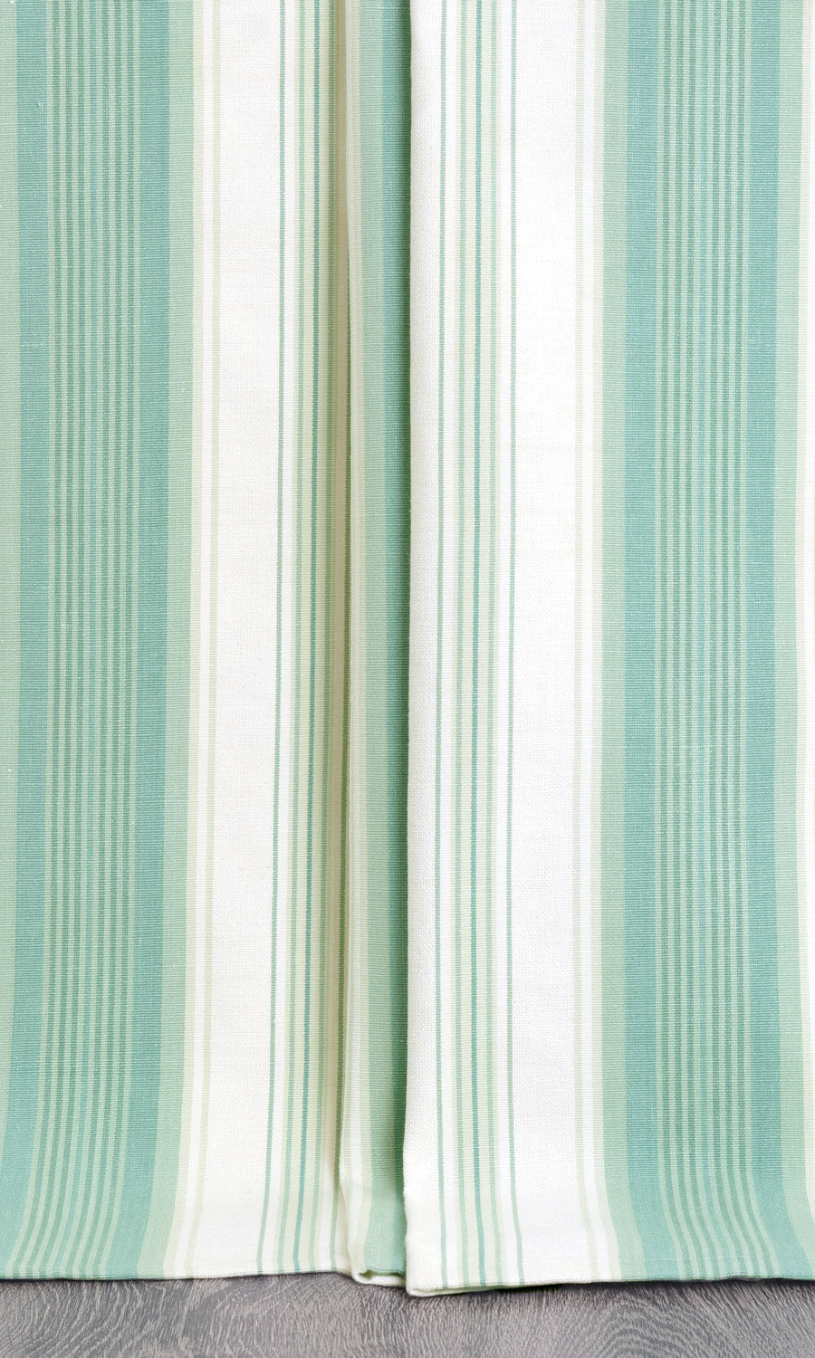 Striped Fabric Sample for Curtains & Drapes (Seafoam Green/ White)