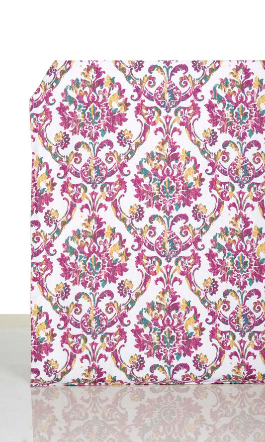 Damask Print Drapes (Pink/ Purple)