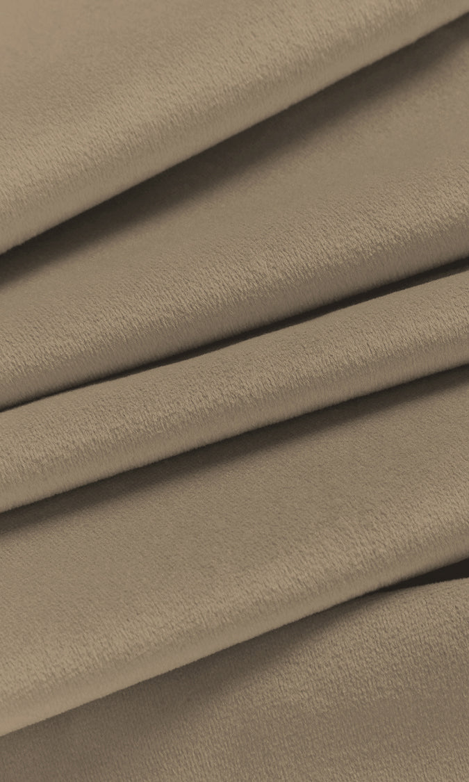 Velvet Home Décor Fabric By the Metre (Fawn/ Tan Brown)