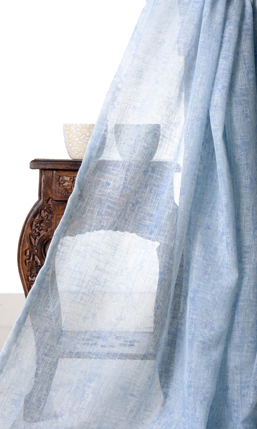 Sheer Window Treatments Fabric Sample (Blue)