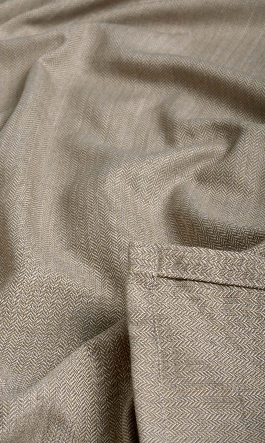 Herringbone Textured Fabric By the Metre for Curtains & Drapes (Mocha Brown)