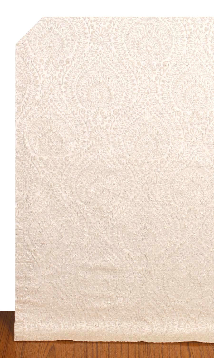 Textured Floral Window Treatments Fabric Sample (Pale Beige)