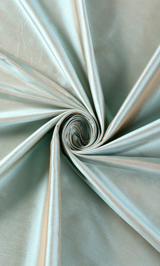Shantung Silk Curtains (Turquoise/ Bronze)