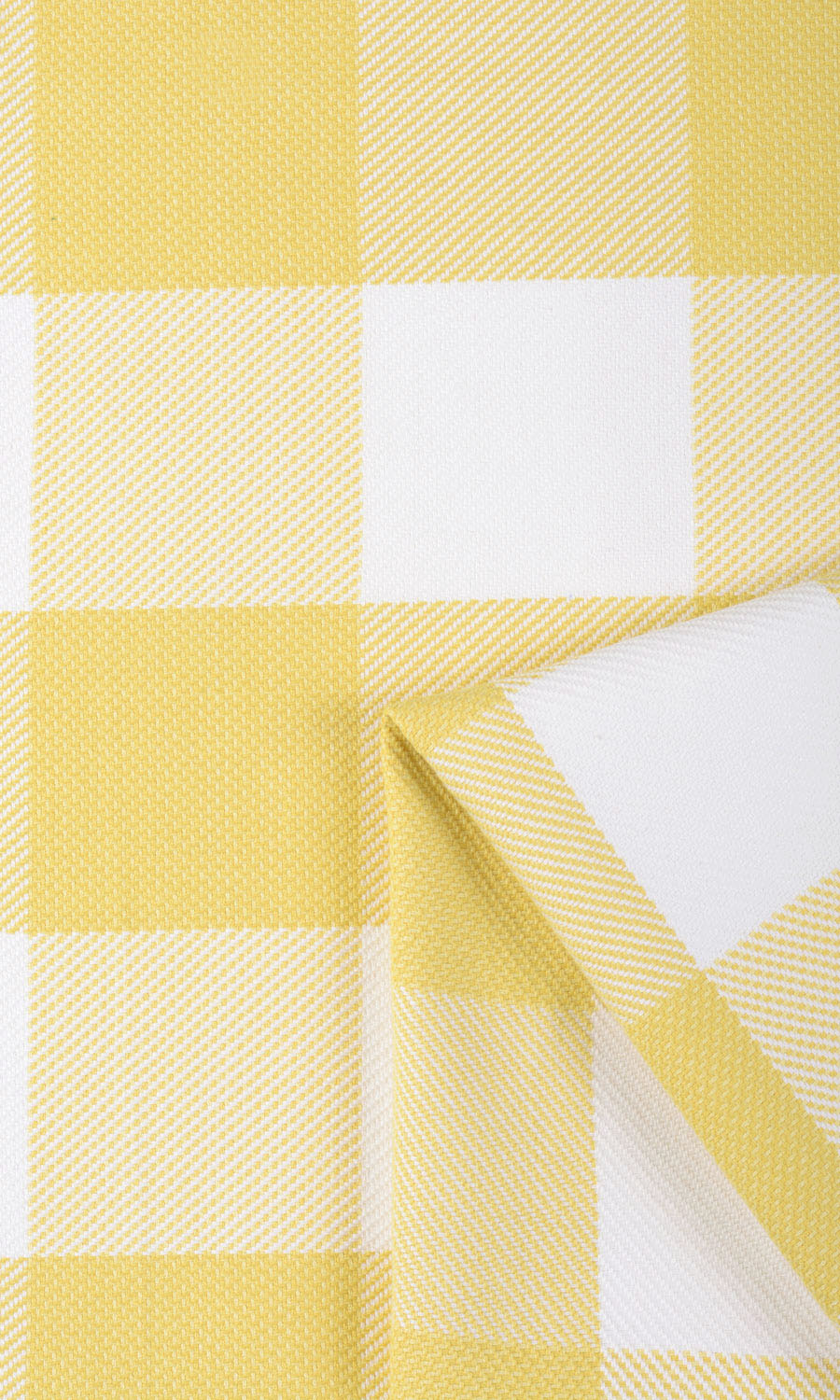 Buffalo Check Fabric By the Metre for Curtains & Drapes (Lemon Yellow/ White)