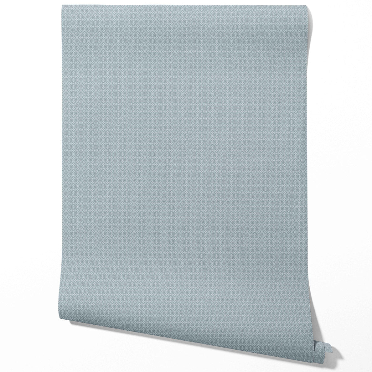 Small Floral Lattice/ Geometric Textured Bathroom Wallpaper Sample (Slate Blue/ Gray)