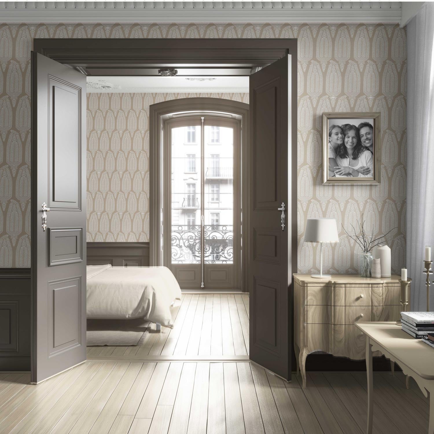 Neutral Paisley Floral Living Room Wallpaper (Light Brown/ Beige)