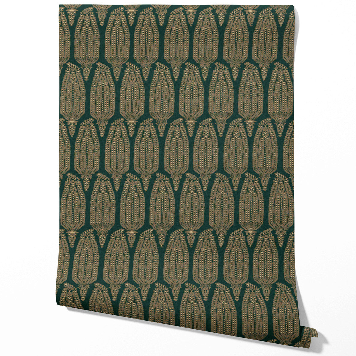 Paisley Floral Kitchen Wallpaper (Green/ Gold)