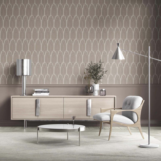 Neutral Paisley Floral Traditional Wallpaper (Greige/ Taupe/ Warm Gray)