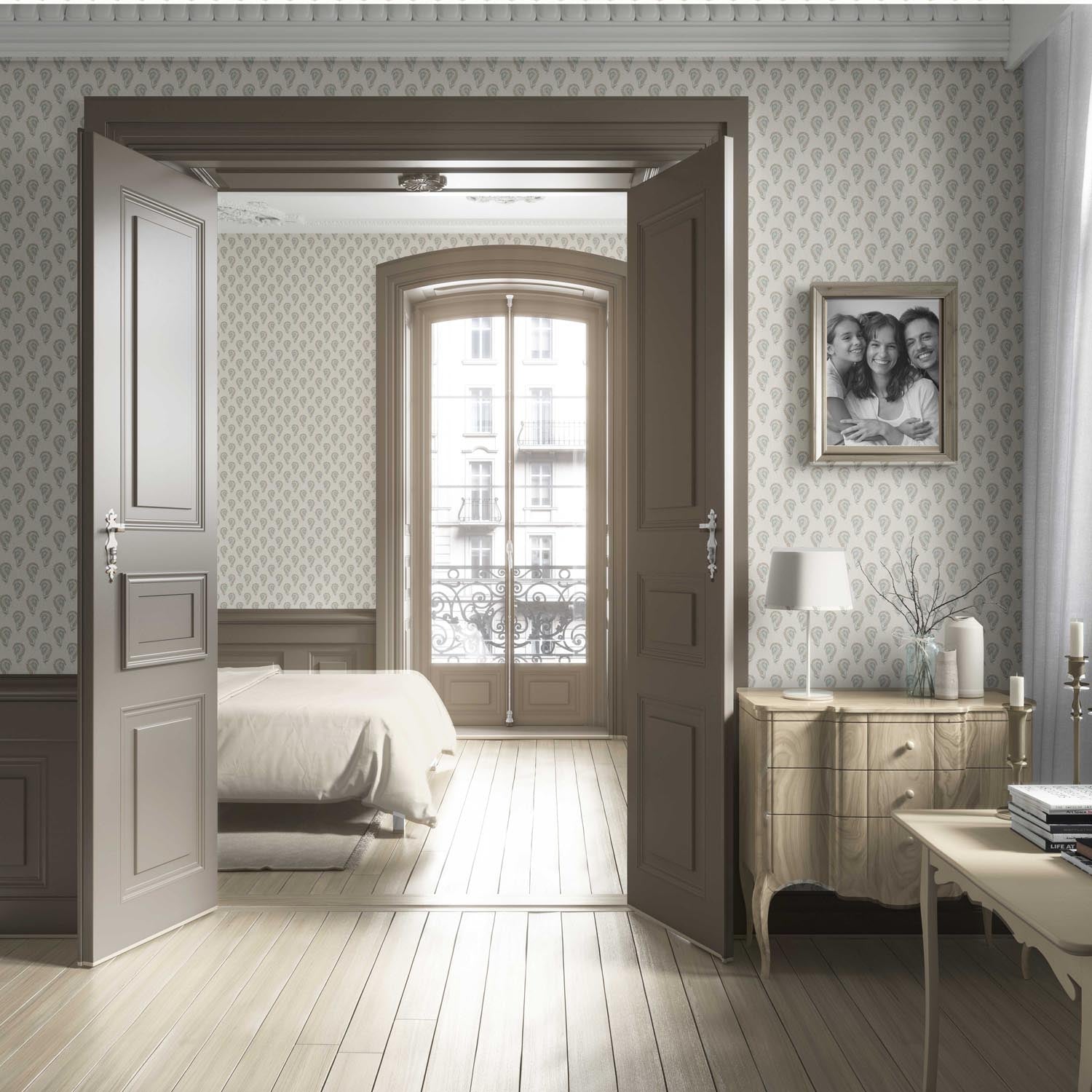 Floral Paisley Living Room Wallpaper (Seafoam Blue/ Beige)